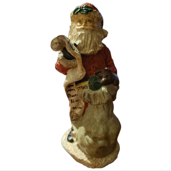 Vtg 1991 Stamped Santa Claus Christmas Story Good & Naughty List Statue Figurine - Picture 2 of 8